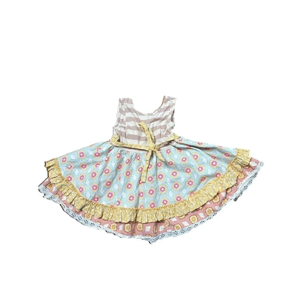 Mustard Pie boutique girls size 5 tiered ruffle Tiered dress whimsy